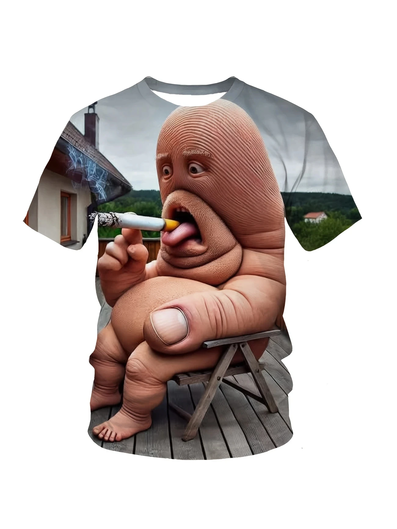 Quirky Street Fashion - 楽しい風変わりな抽象アート 3D プリント スポーツ 速乾性 通気性