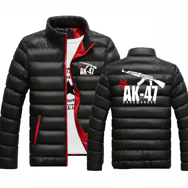 Street Fashion Brand Logo - ヴィンテージクラシック Ak 47 ロゴメンズコットン衣類ファッションブランドジャケットプリントストリート暖かいビジネスカジュアルトップパーカージャケット