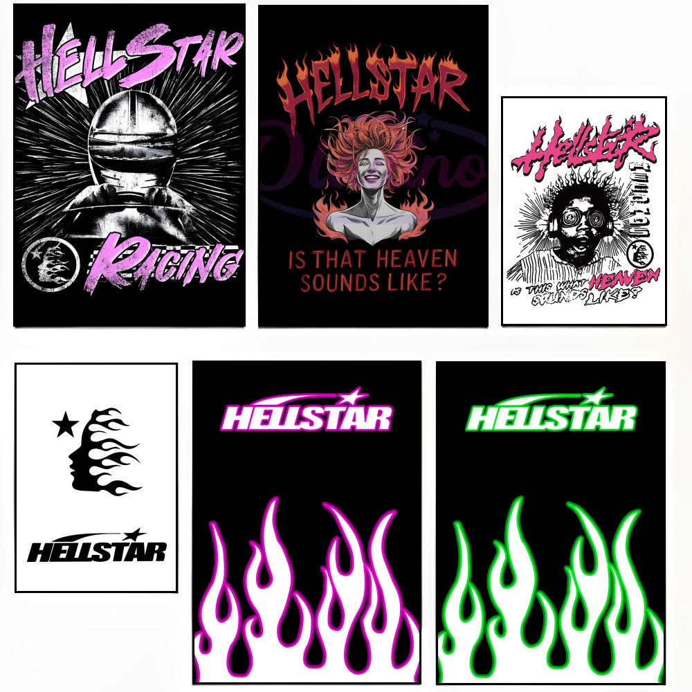 Street Fashion Brand Logo - エッジの効いたストリートブランドファッションロゴ H-HellstarS ポスター粘着ポスター紙ステッカー DIY ルームバーカフェ壁装飾ギフト