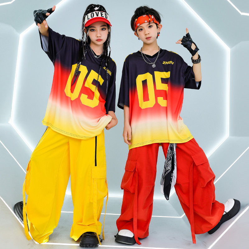 Street Fashion For Boy - 男の子と女の子のためのヒップホップストリートウェア,k-popスウェットシャツ,カーゴパンツ,子供服,ストリートダンスセット,子供のためのジャズファッション衣装
