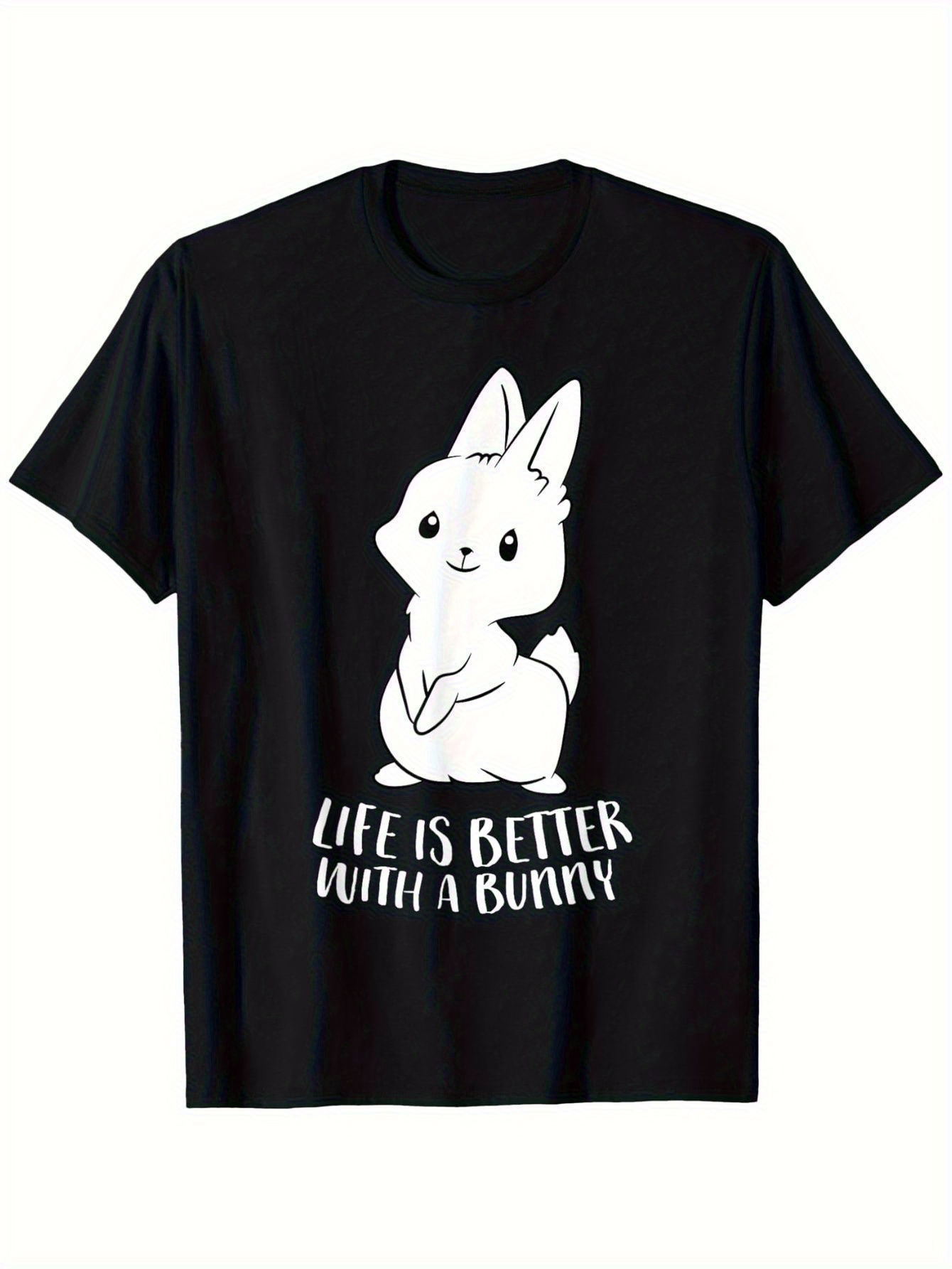 Quirky Street Fashion - ホラーバニー風変わりキュートオルタナティブゴス・トラッシュ・ロック・デーモンTシャツ 220g 季節限定カジュアルトレンドメンズウェア ラウンドネック ハイストリート ピュア半袖Tシャツ