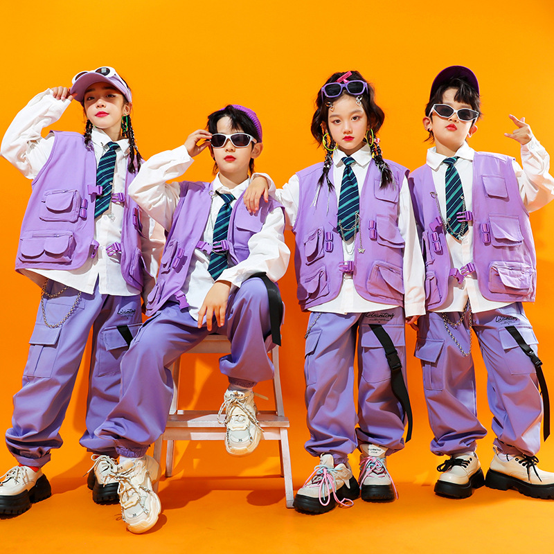 Street Fashion For Boy - 子供用ストリートダンスとヒップホップのパフォーマンスコスチュームセット、女の子用ジャズダンスコスチューム、男の子用ヒップホップファッションランウェイコスチューム