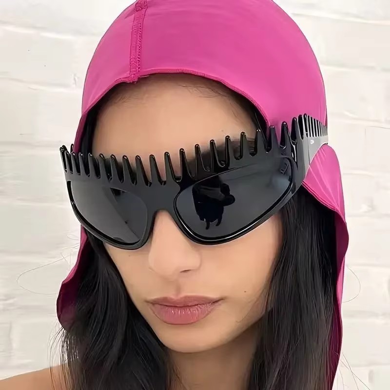 Quirky Street Fashion - 1 個の女性用ファッションメガネ新しいスタイルの個性風変わりな誇張されたヘッドバンドサングラスハイエンドトレンディなストリートスタイルデイリーパーフ