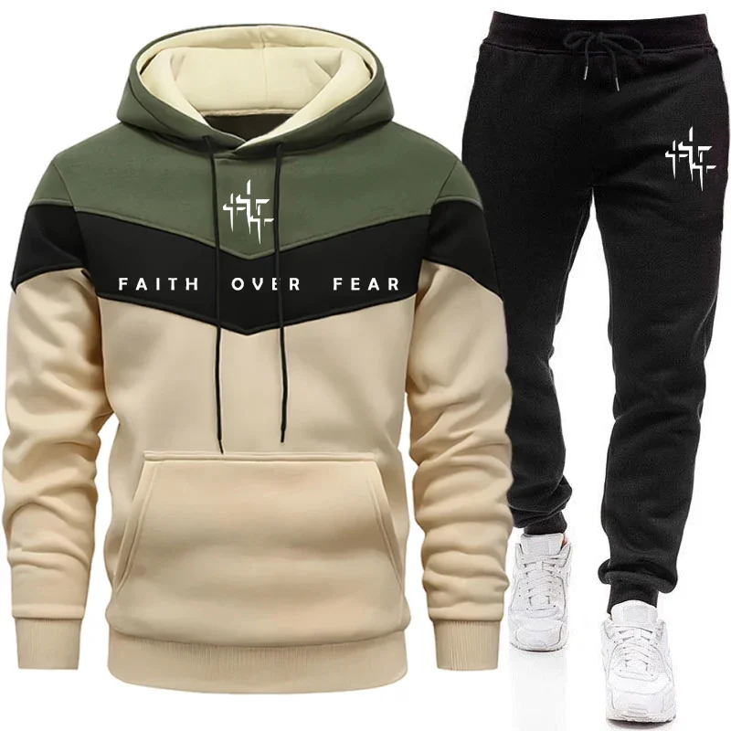 Faith Over Fear メンズ トラックスーツ フー - Street Fashion Outfit のレビューと価格