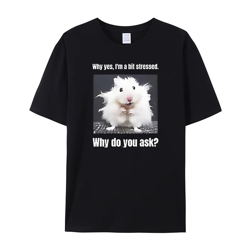 ZAZOMDE 面白いストレス解消ハムスターの引用プリント  - Street Style Fashion Quotes のレビューと価格