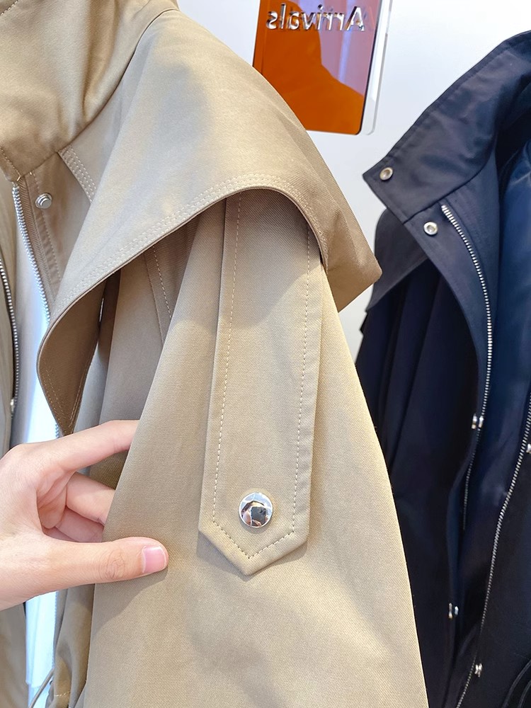 長袖カジュアルショートトレンチジャケット、ウエストを強調した - Street Fashion Korean Girl のレビューと価格