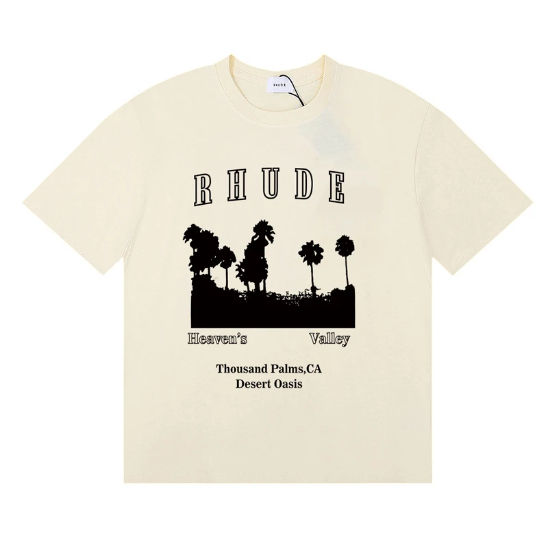 ファッショナブルなブランド Rhude Tシャツ夏カジュアル - Street Fashion Brand Logo のレビューと価格