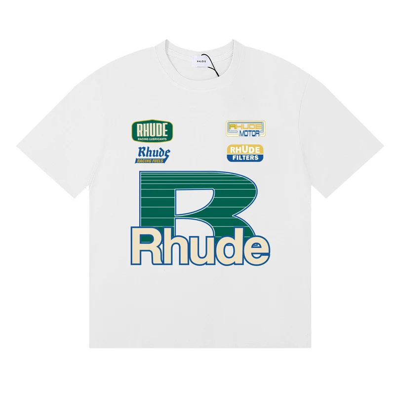 ファッショナブルなブランド Rhude Tシャツ夏カジュアル - Street Fashion Brand Logo のレビューと価格