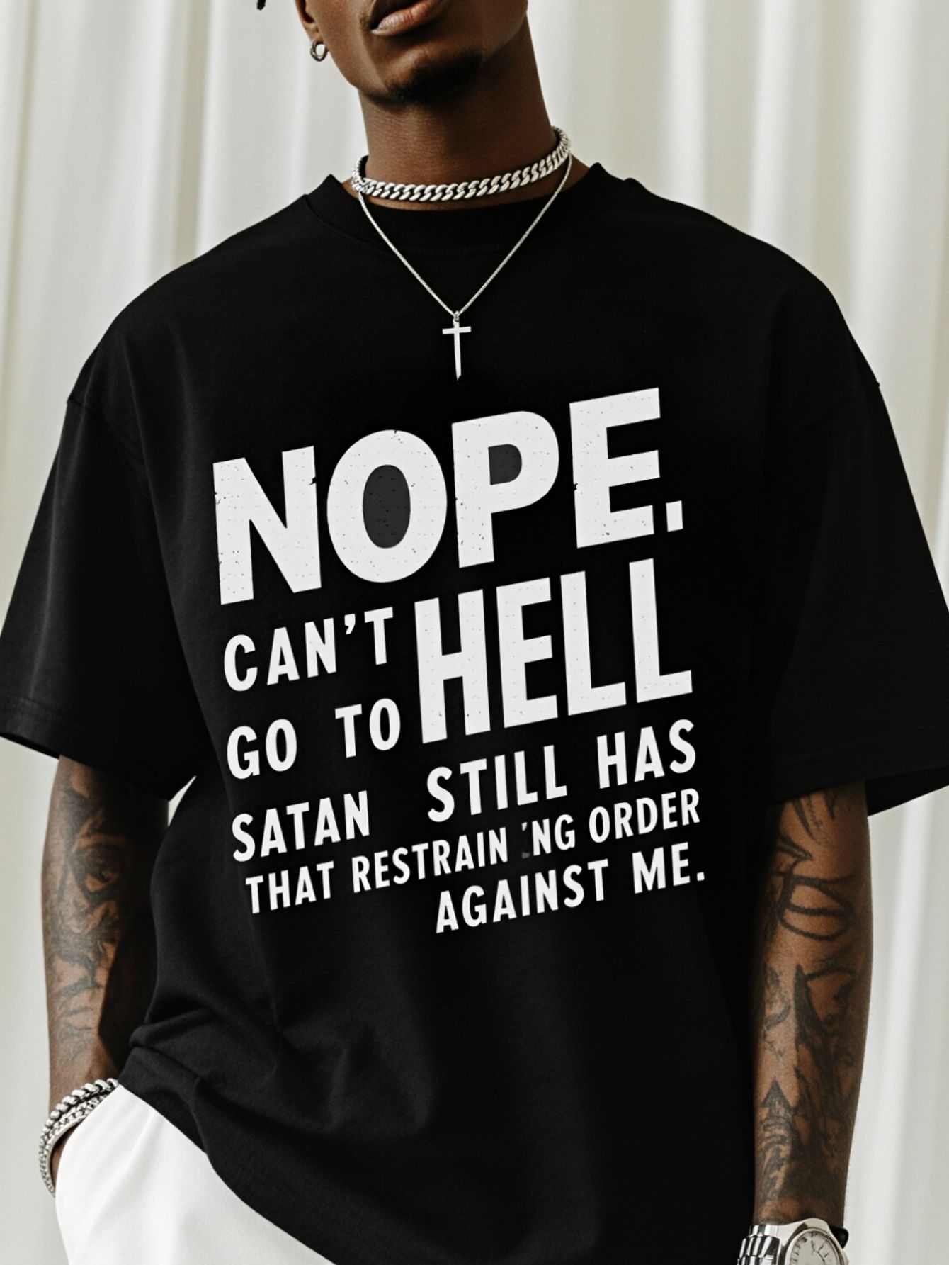 メンズ「NOPE NOT GOING TO HELL」プリン - Street Style Fashion Quotes のレビューと価格