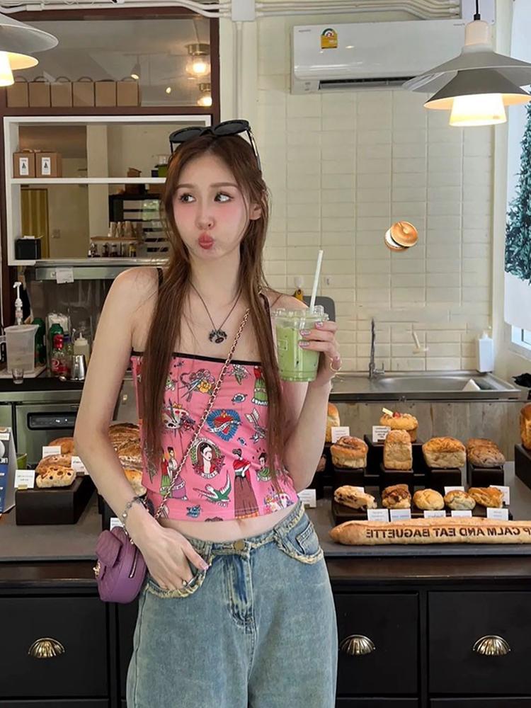 ガガリッチ韓国ファッション Y2K 漫画グラフィティプリント - Street Fashion Korean Girl のレビューと価格