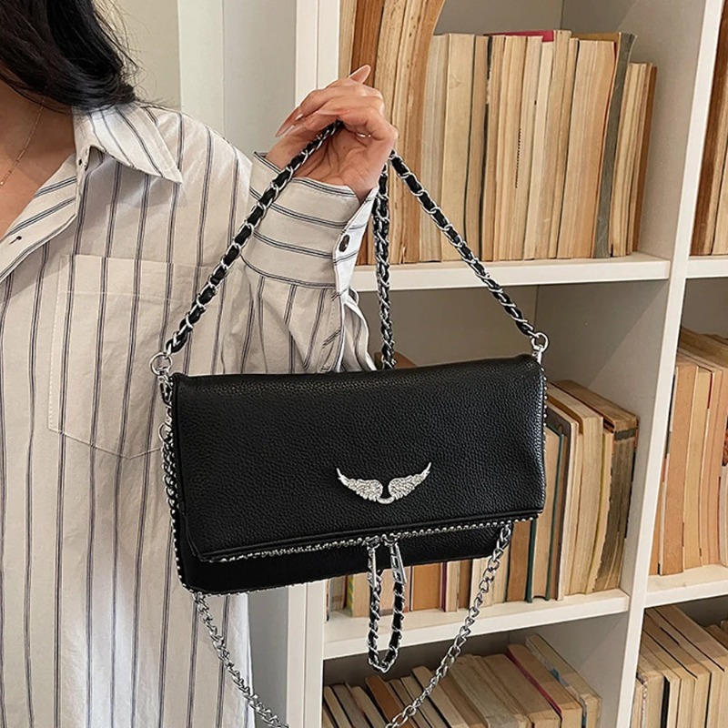 フランス風ウィングスクエアバッグ、女性用ファッションアンダー - French Street Fashion のレビューと価格