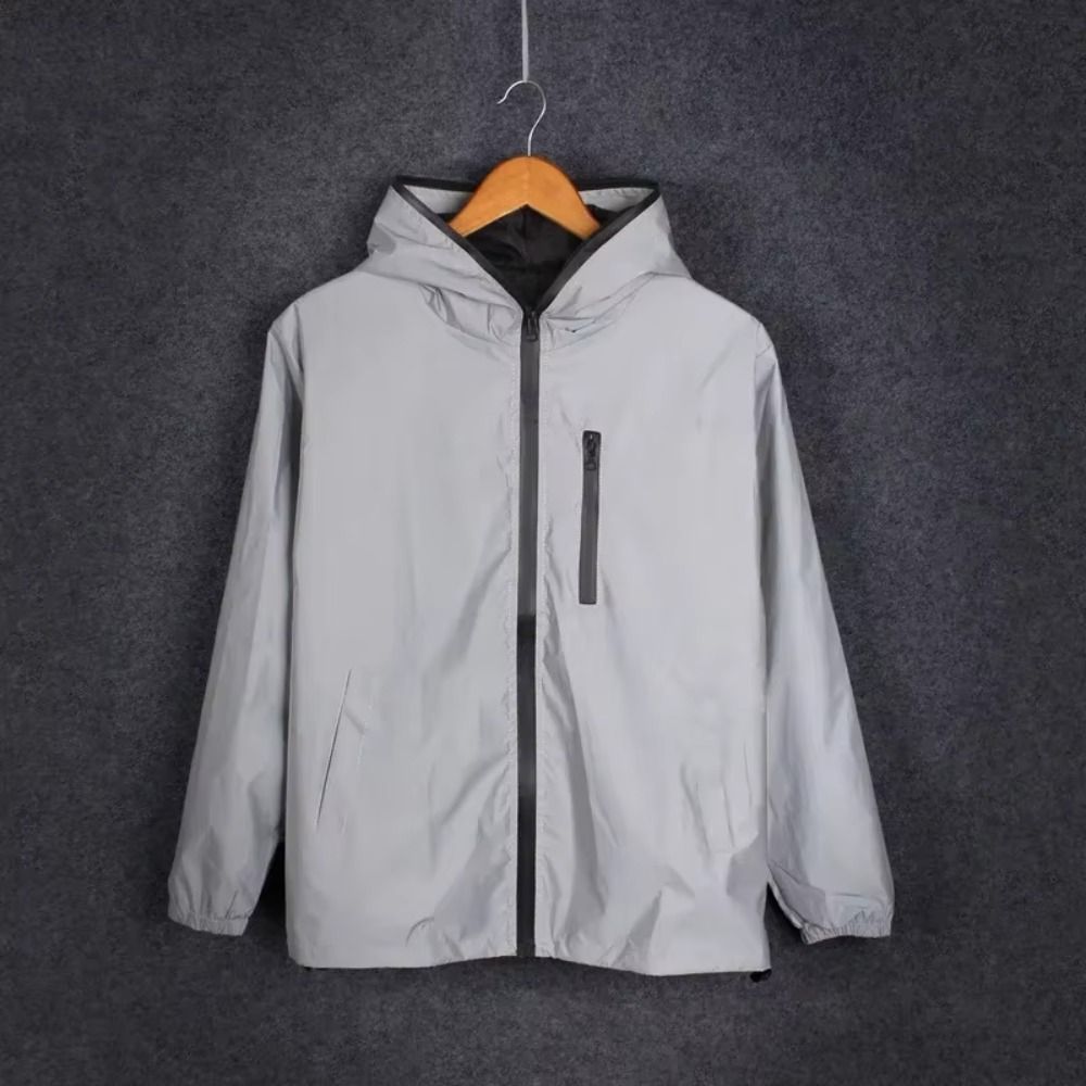 夜間警告反射ジャケット 春秋用 防風フード付きジャケット ハ - Street Fashion For Boy のレビューと価格