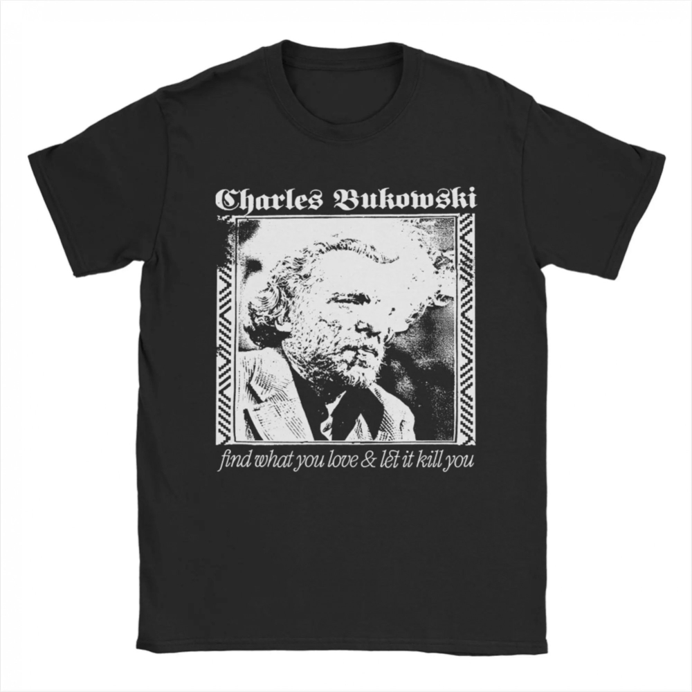 チャールズ・ブコウスキーの引用ポスターファッションTシャツ半 - Street Style Fashion Quotes のレビューと価格