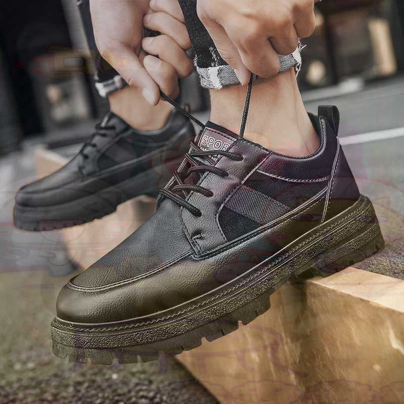 ダーク天然皮革ファッショントレーナーテニスメンズスニーカーフ - Street Fashion Vietnam のレビューと価格