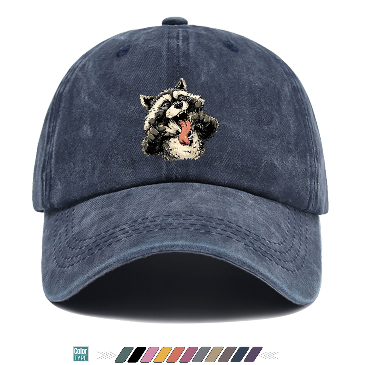 1pc 風変わりな笑顔のアライグマプリント野球帽、トレンディ - Quirky Street Fashion のレビューと価格