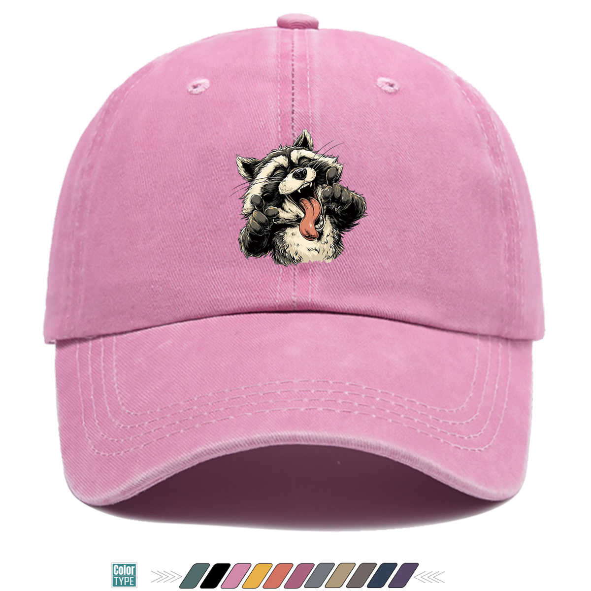 1pc 風変わりな笑顔のアライグマプリント野球帽、トレンディ - Quirky Street Fashion のレビューと価格