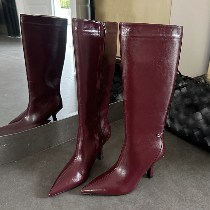 Liyke 高品質ソフト居心地の良い革ポインテッドトゥニーハ - Street Fashion Winter のレビューと価格