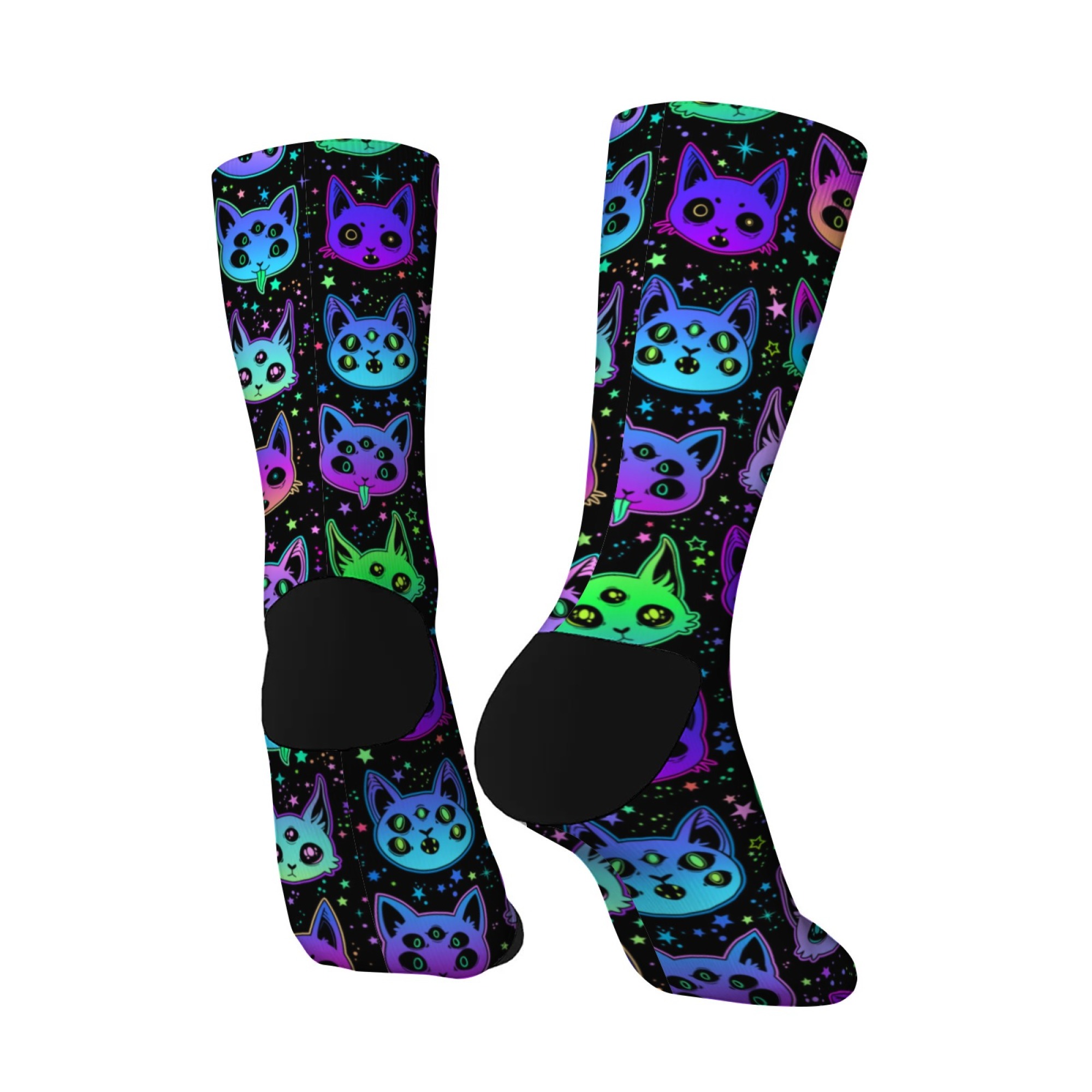 ファンタジー悪魔猫ノベルティ面白い靴下快適な通気性ノンスリッ - Street Fashion Youtube のレビューと価格