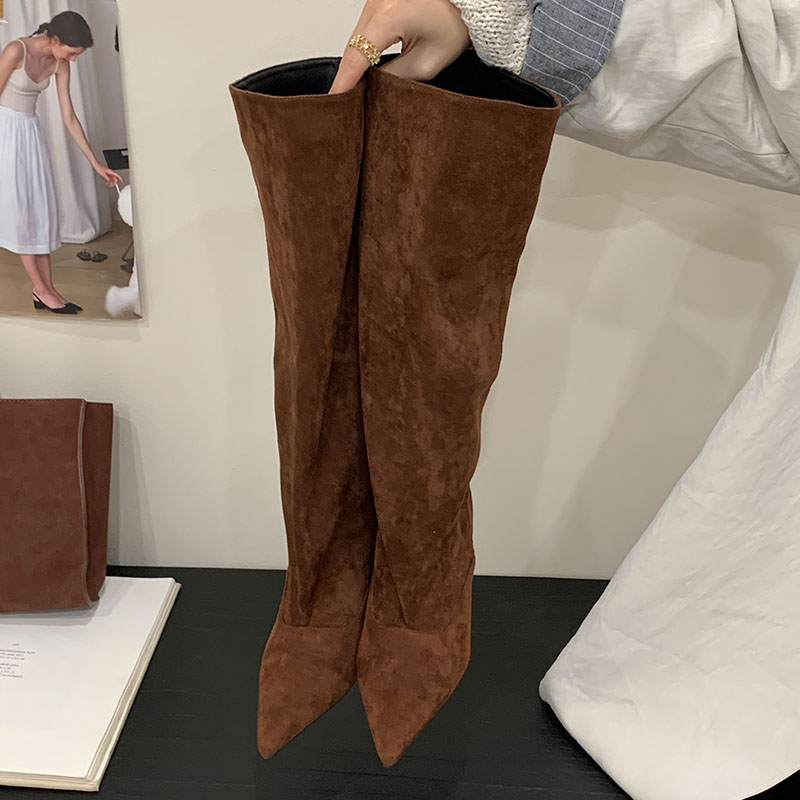 秋冬ファッション ニーハイブーツ ポインテッドトゥ ピンヒー - Street Fashion Winter のレビューと価格