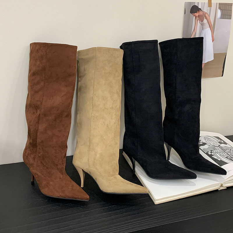 秋冬ファッション ニーハイブーツ ポインテッドトゥ ピンヒー - Street Fashion Winter のレビューと価格