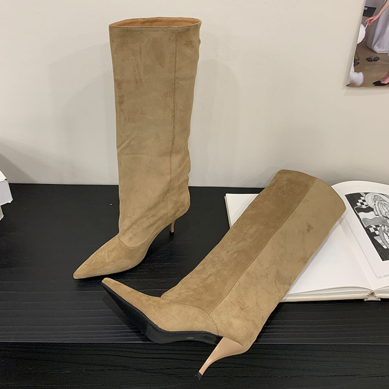 秋冬ファッション ニーハイブーツ ポインテッドトゥ ピンヒー - Street Fashion Winter のレビューと価格