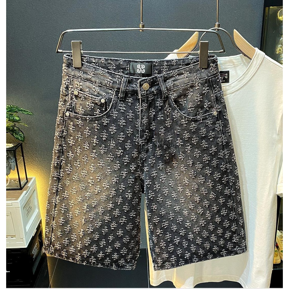 夏のハイストリートデニムショーツ メンズカジュアルジーンズシ - Street Fashion Jeans のレビューと価格