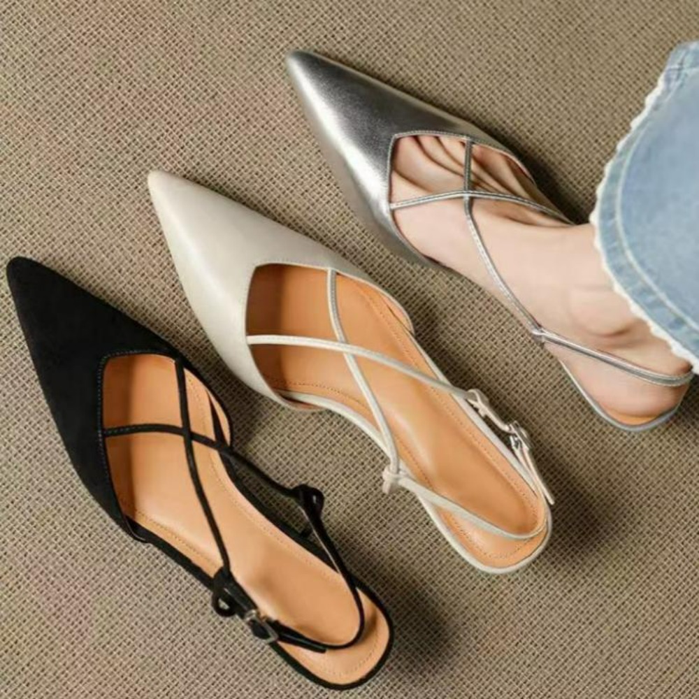 2026年ニューデザイン ポインテッドトゥ ローヒール ミュ - French Street Fashion のレビューと価格