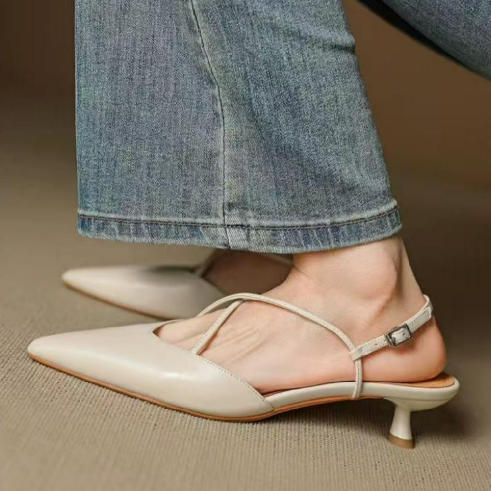 2026年ニューデザイン ポインテッドトゥ ローヒール ミュ - French Street Fashion のレビューと価格