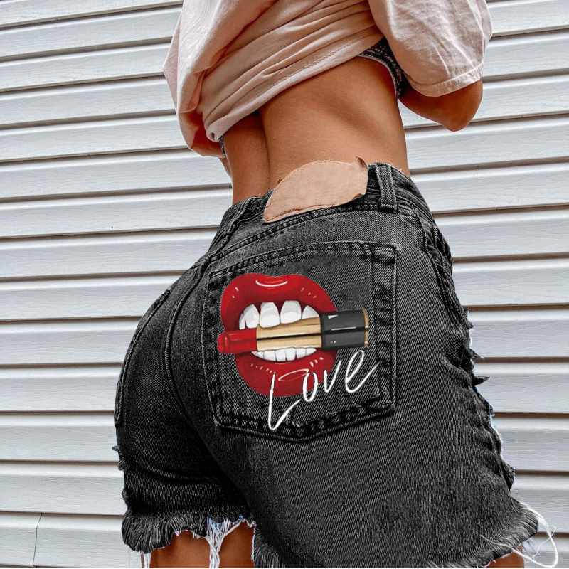夏のトレンドレディースリップスティックストリートスタイルシャ - Street Fashion Jeans のレビューと価格