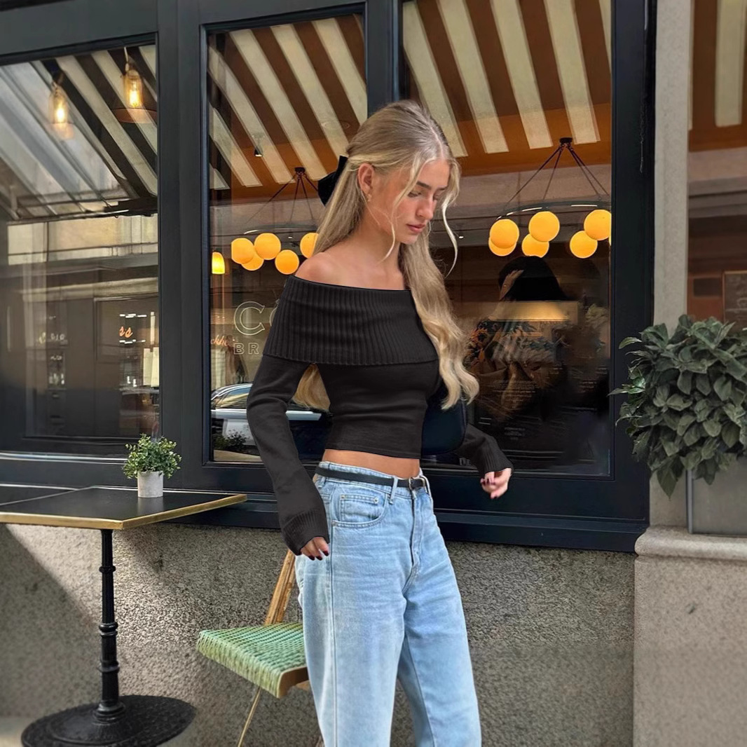 ストリートファッション オフショルダートップ レディース 長 - Street Fashion Outfit のレビューと価格