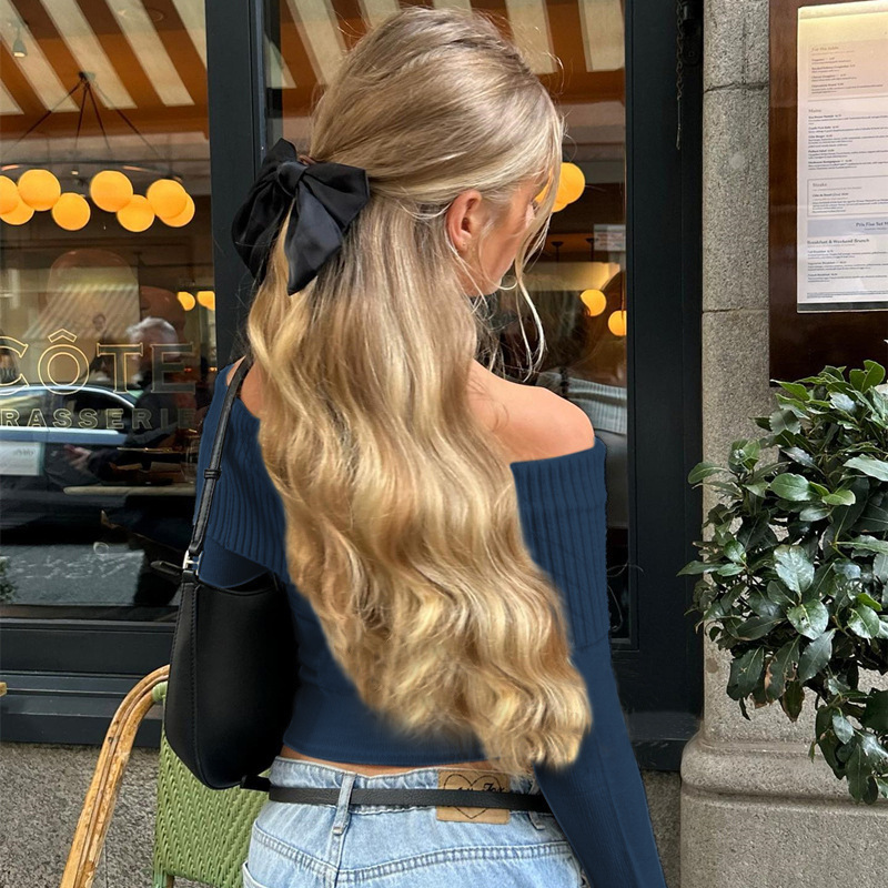 ストリートファッション オフショルダートップ レディース 長 - Street Fashion Outfit のレビューと価格