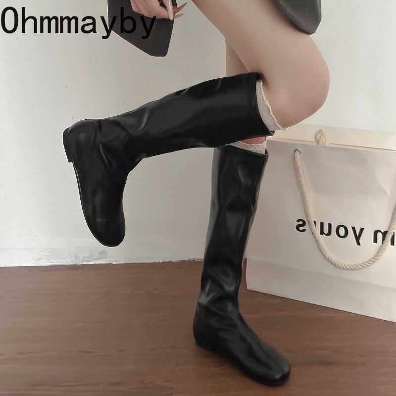 女性用ニーハイブーツ,スクエアトゥシューズ,ロングブーツ,モ - Street Fashion Winter のレビューと価格