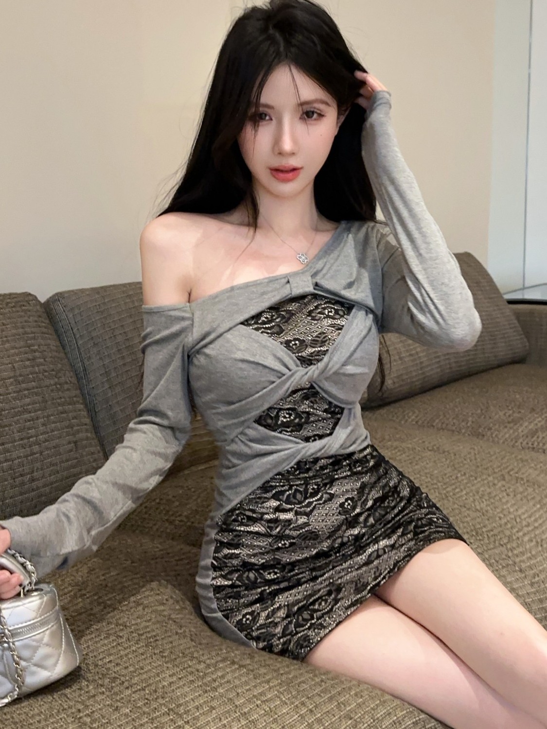 レトロスパイシーガールレース中空ショートスカートドレスファッ - Street Fashion Hong Kong のレビューと価格