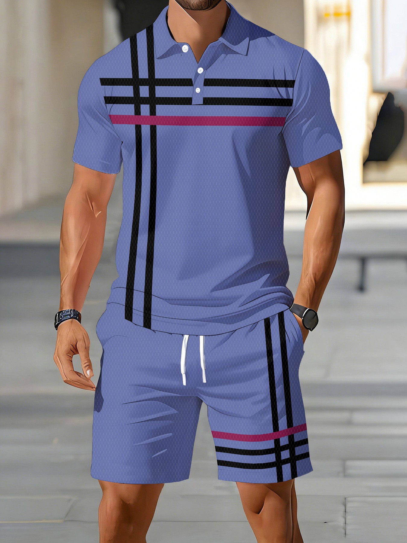 2026年夏 アメリカンメンズポロシャツセット ストリートカ - Street Fashion For 2026 のレビューと価格