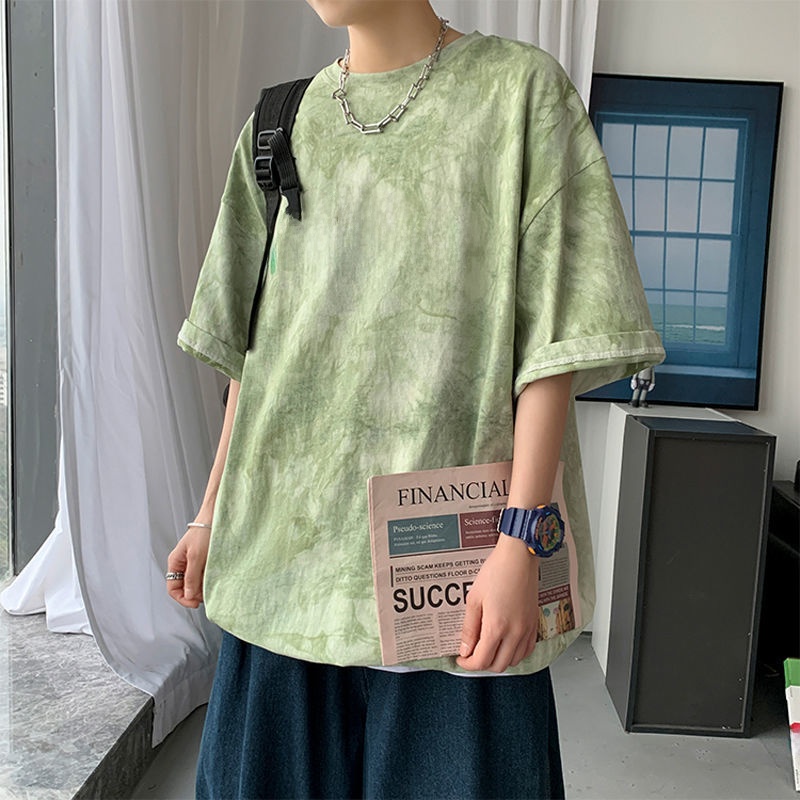 黒タイダイ半袖 Tシャツメンズファッションブランド夏トレンデ - Street Fashion Hong Kong のレビューと価格