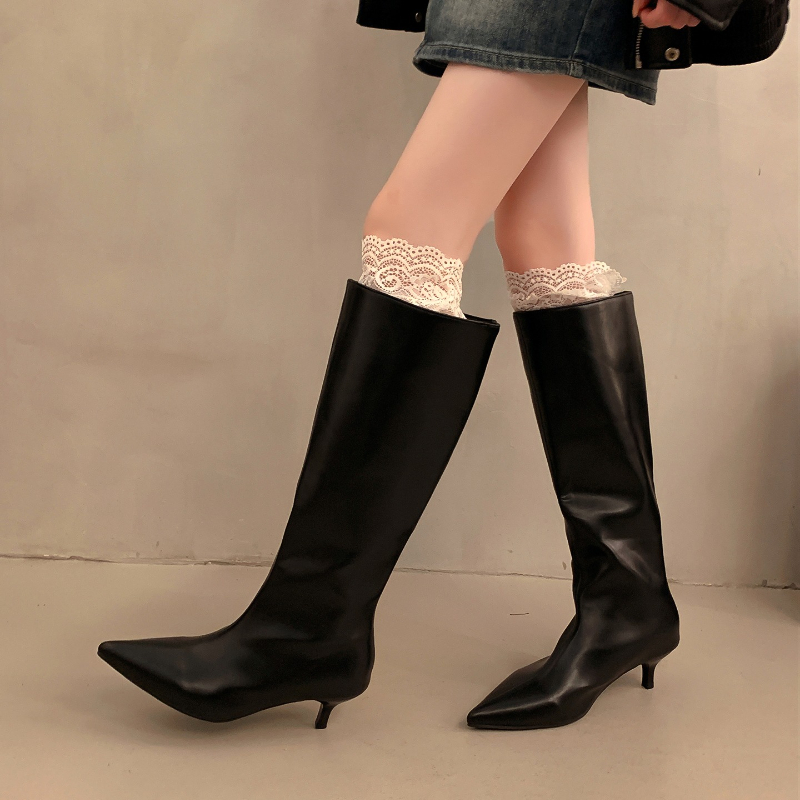 秋冬ナイトクラブ用細ヒールポインテッドトゥレディースニーハイ - Street Fashion Winter のレビューと価格