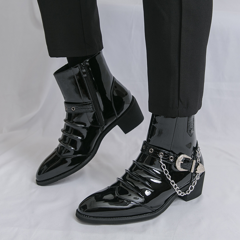 ファッションサイドジッパーハイトップメンズカジュアルブーツブ - Street Fashion Brands のレビューと価格