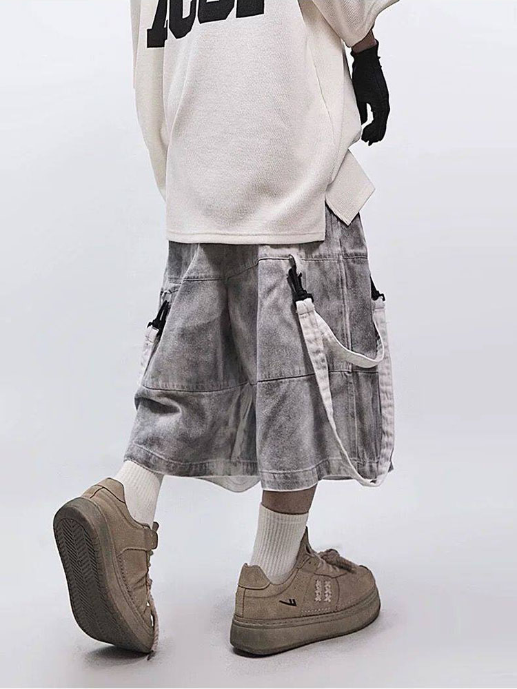 レトロヒップホップメンズリップドジーンズ夏アメリカンカジュア - Street Fashion Jeans のレビューと価格