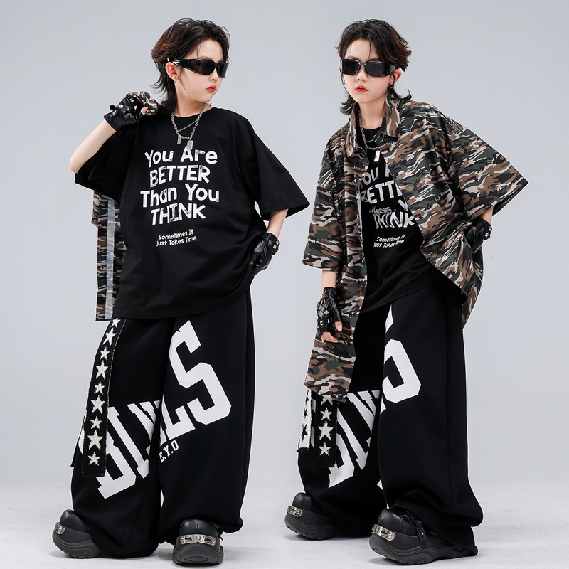 男の子向け新作ヒップホップ服 ストリートダンス半袖トップス  - Street Fashion For Boy のレビューと価格